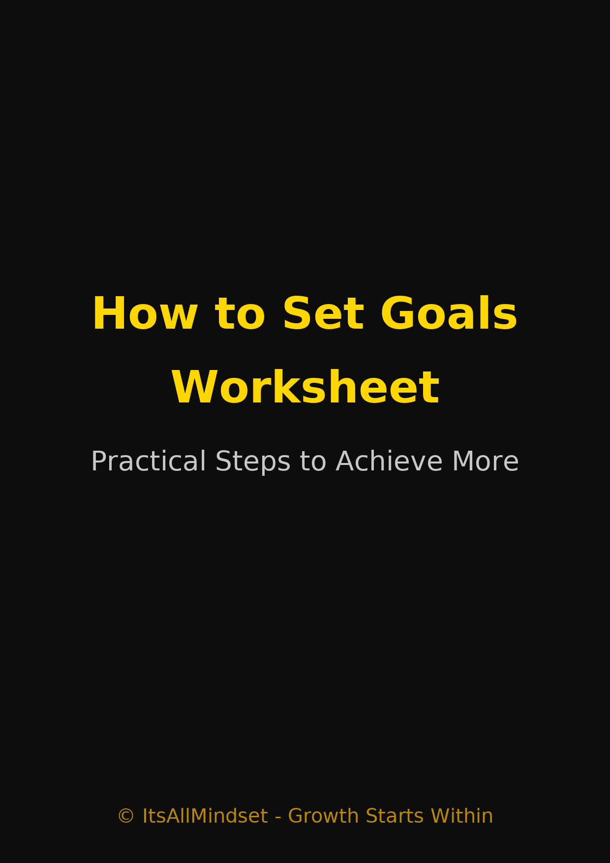 How to Set Goals Worksheet Cover